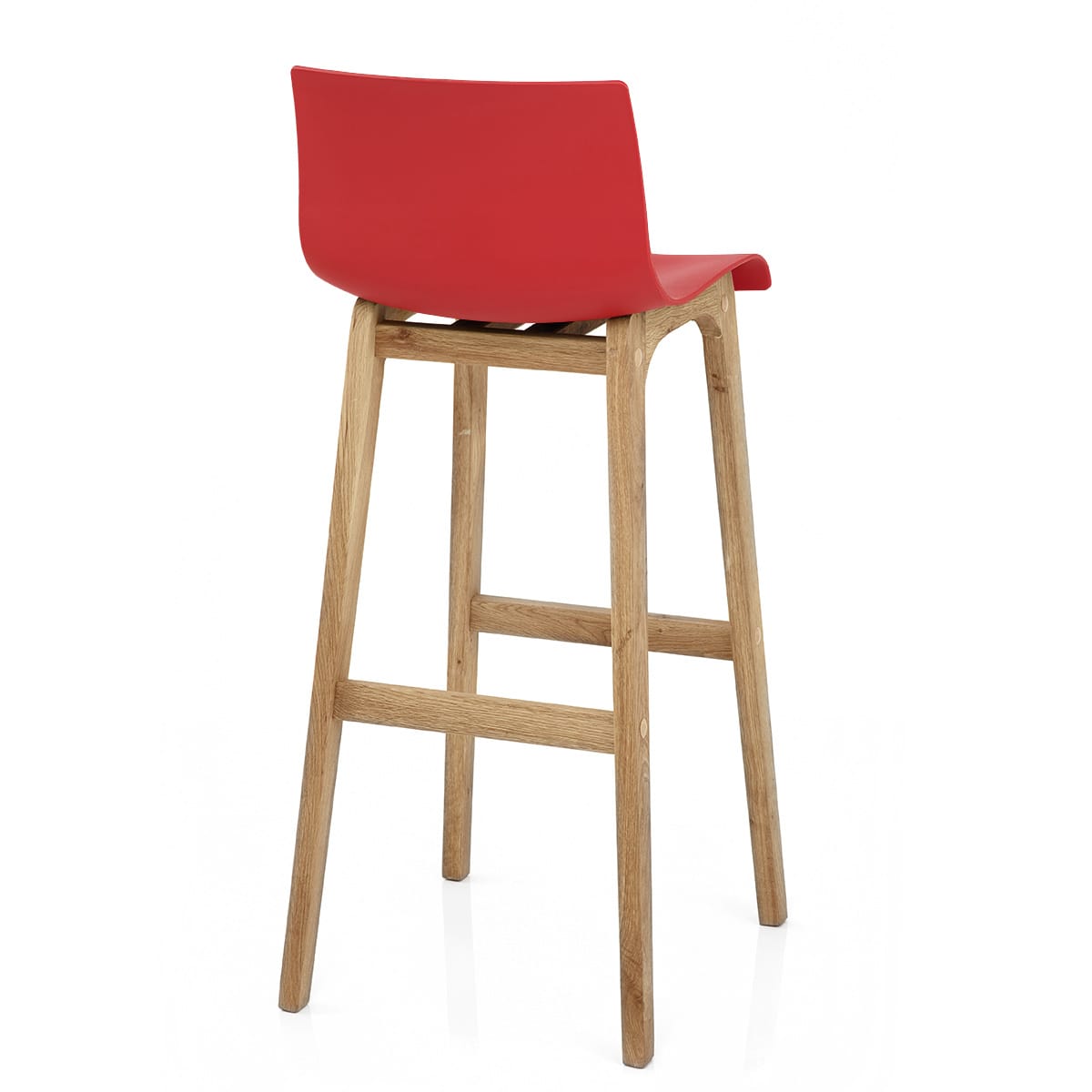 Drift Oak & Red Bar Stool