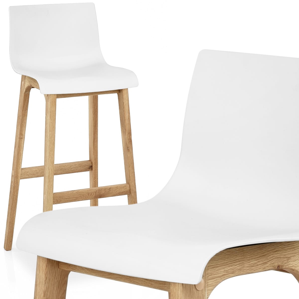 Drift Oak & White Bar Stool