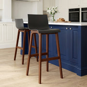 Drift Walnut & Black Bar Stool