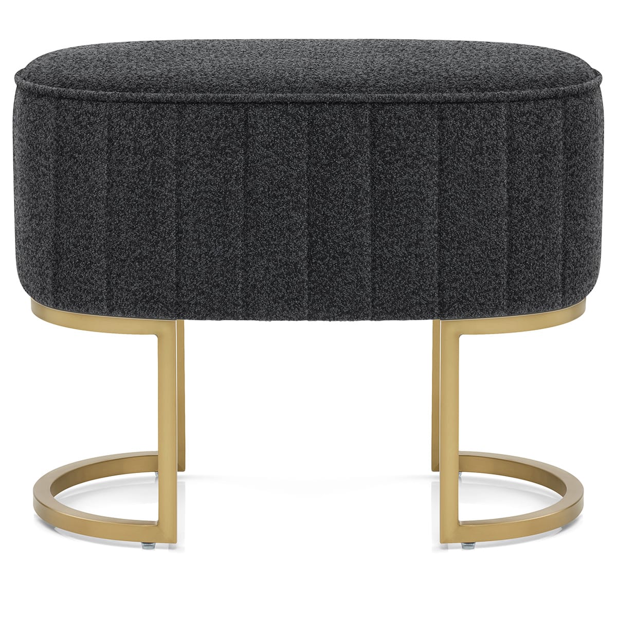 Duet Brushed Gold Stool Charcoal Fabric