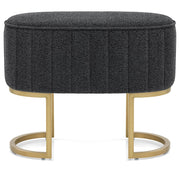 Duet Brushed Gold Stool Charcoal Fabric