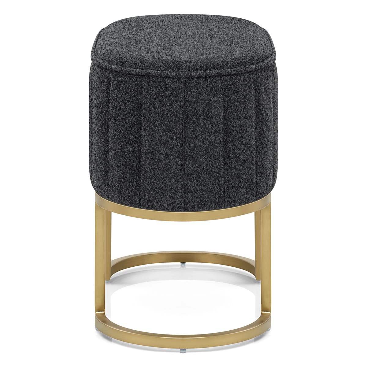Duet Brushed Gold Stool Charcoal Fabric