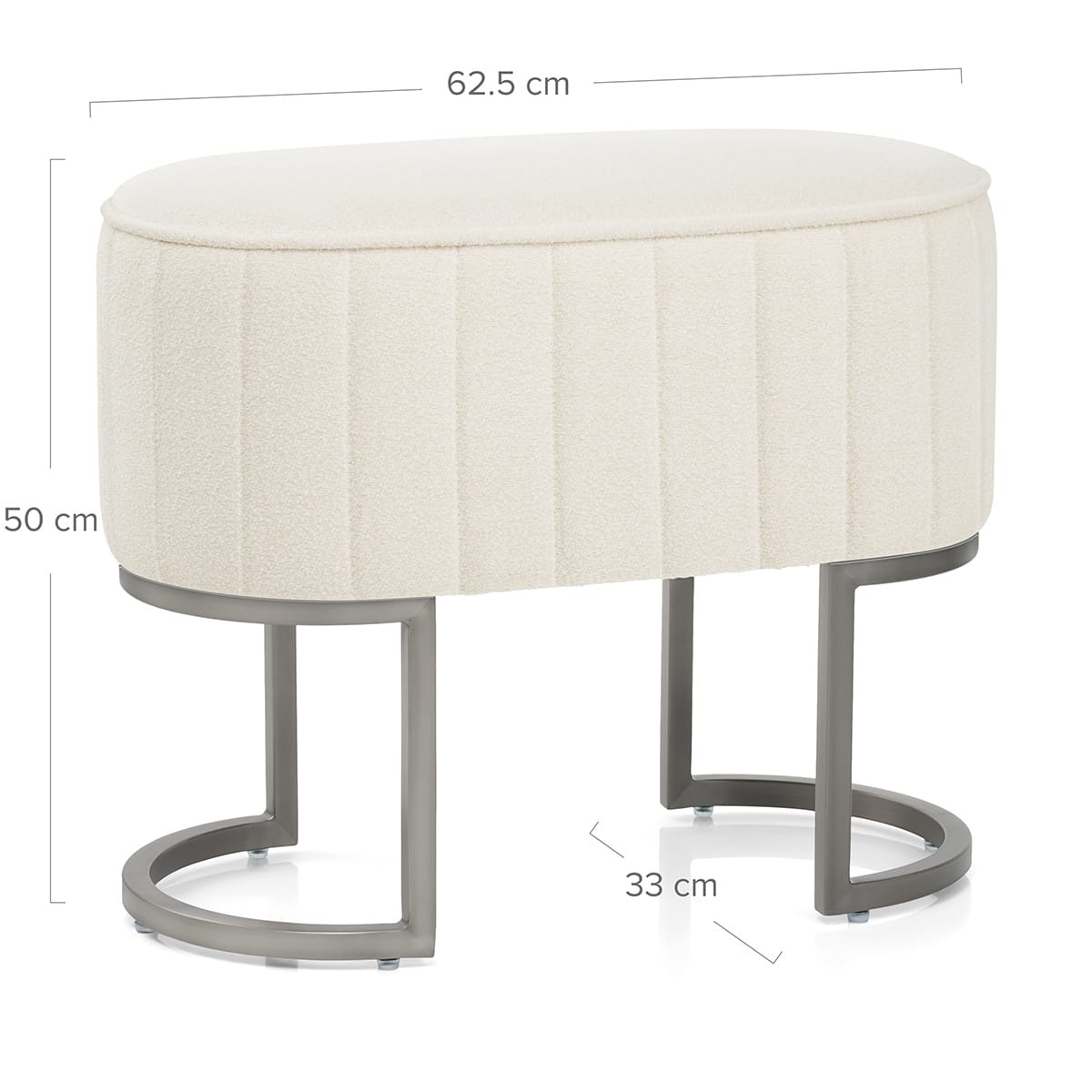 Duet Brushed Graphite Stool Beige Fabric