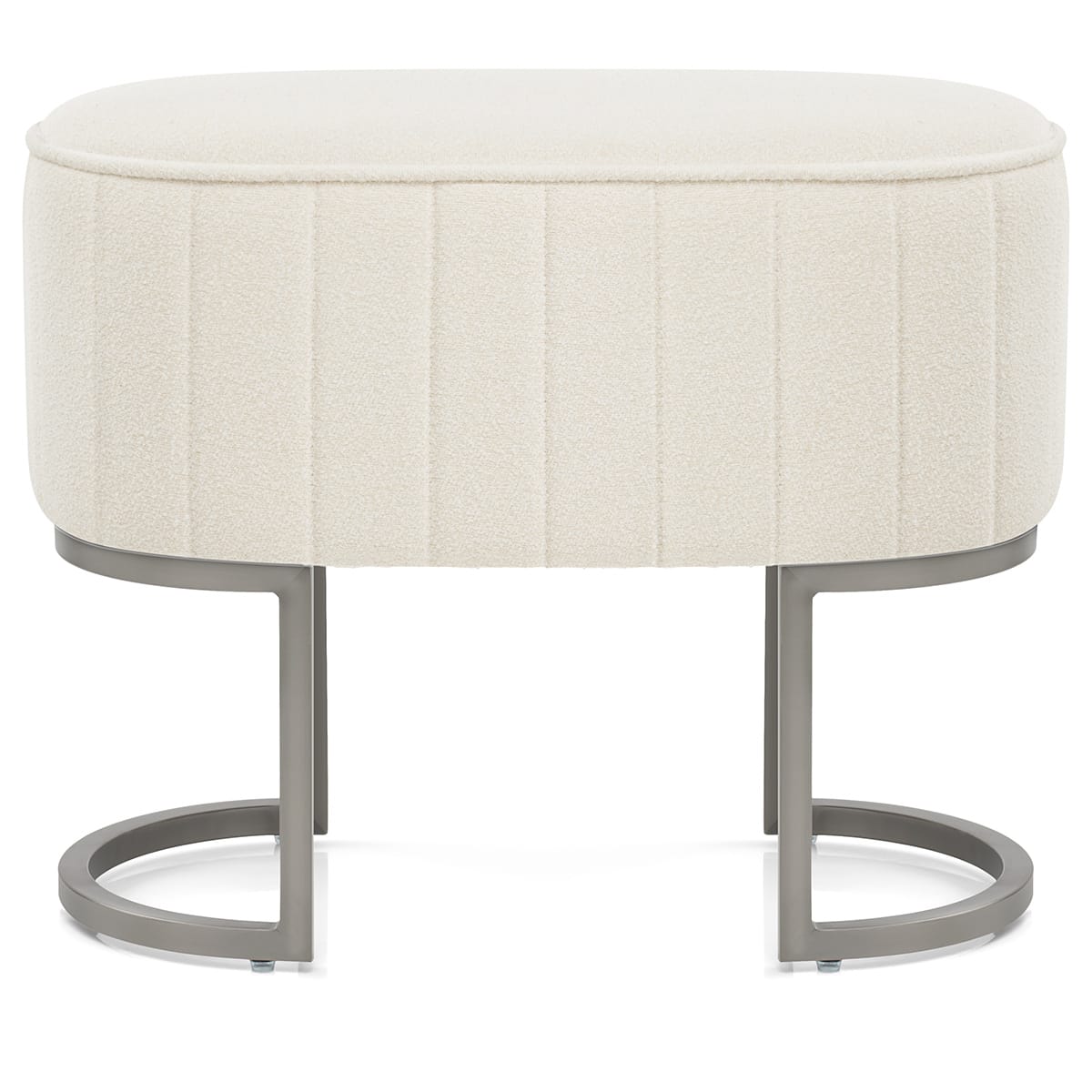 Duet Brushed Graphite Stool Beige Fabric