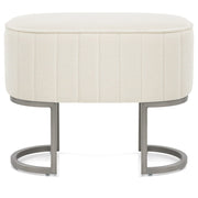 Duet Brushed Graphite Stool Beige Fabric
