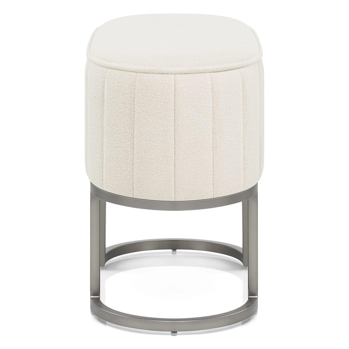 Duet Brushed Graphite Stool Beige Fabric