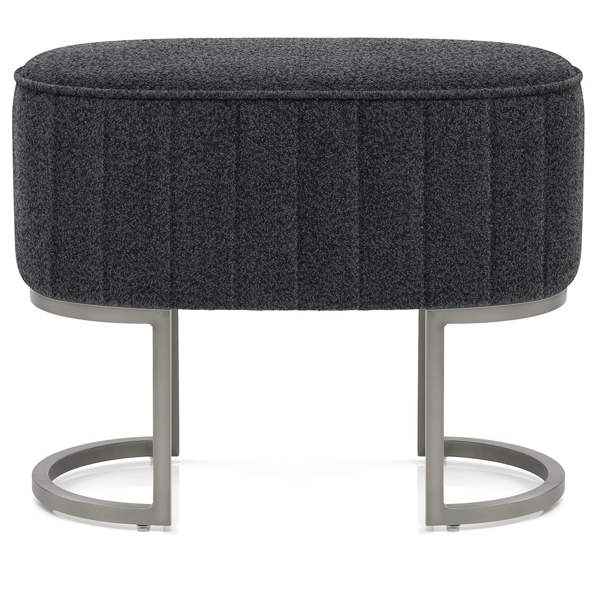 Duet Brushed Graphite Stool Charcoal Fabric
