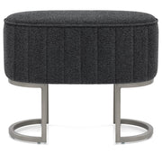 Duet Brushed Graphite Stool Charcoal Fabric