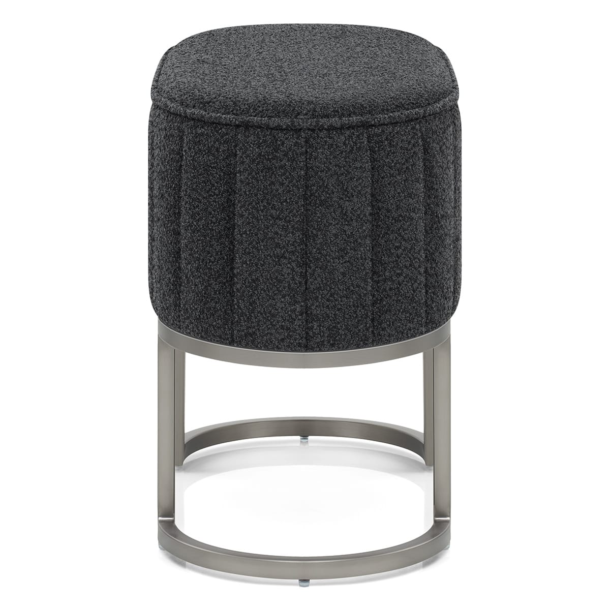 Duet Brushed Graphite Stool Charcoal Fabric