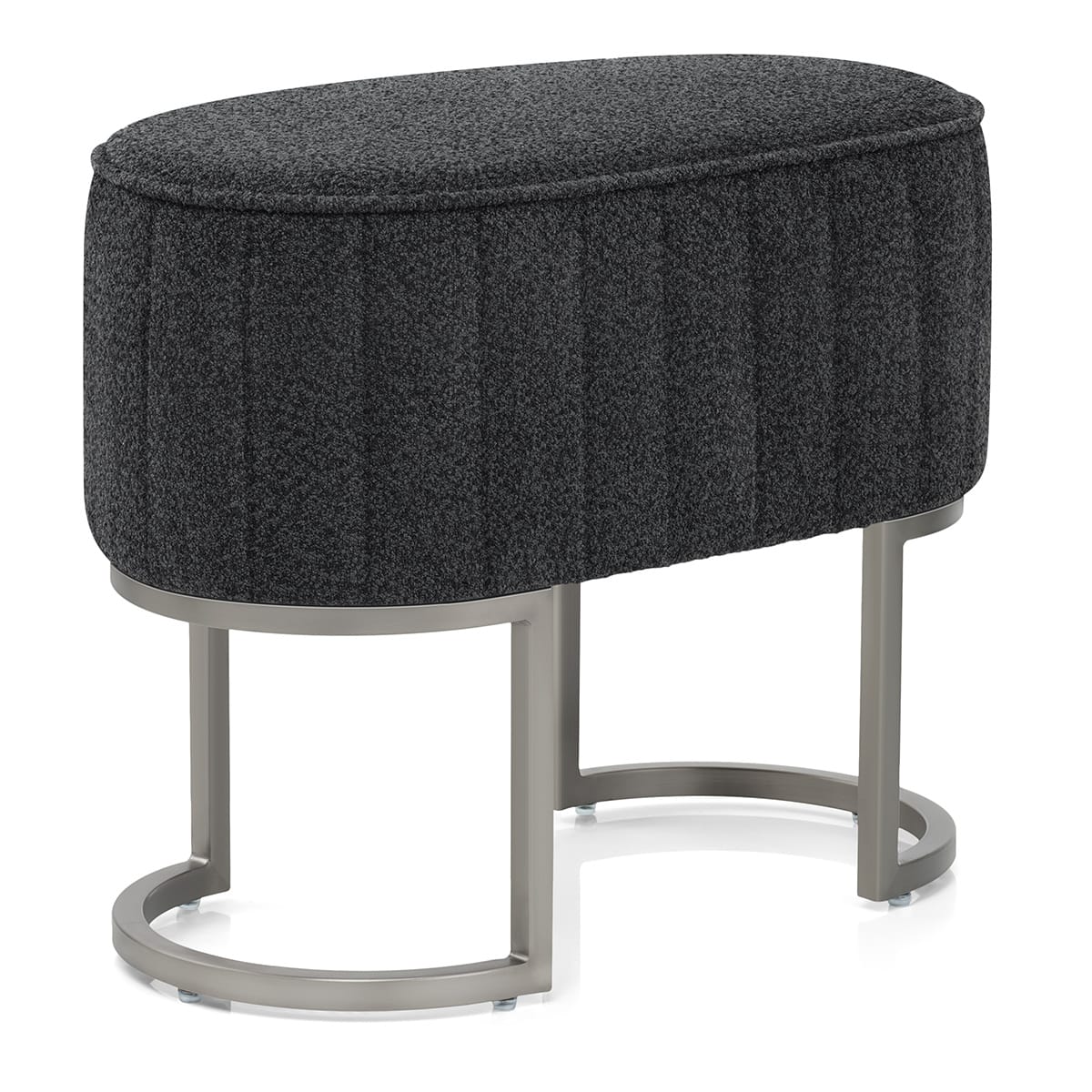 Duet Brushed Graphite Stool Charcoal Fabric