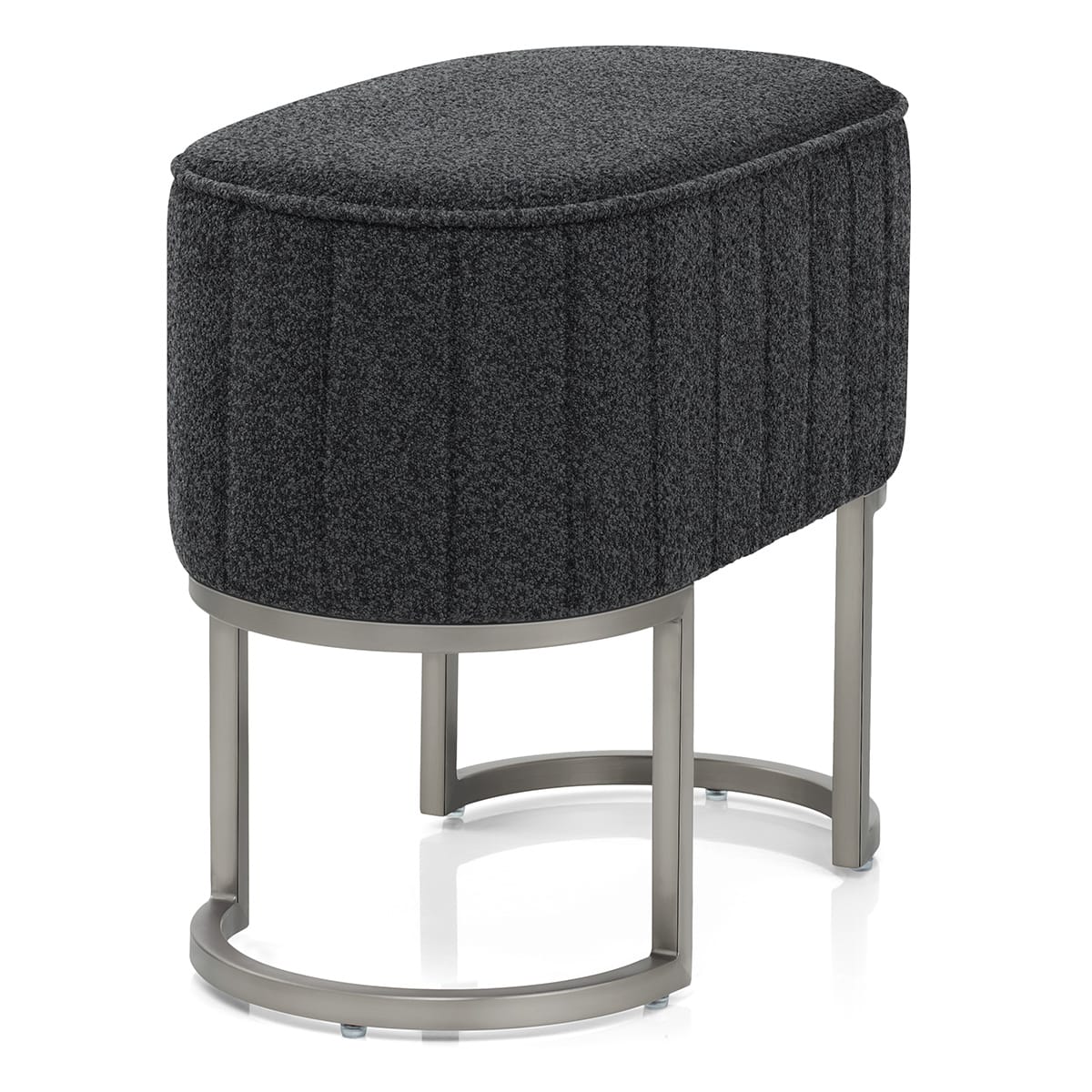 Duet Brushed Graphite Stool Charcoal Fabric