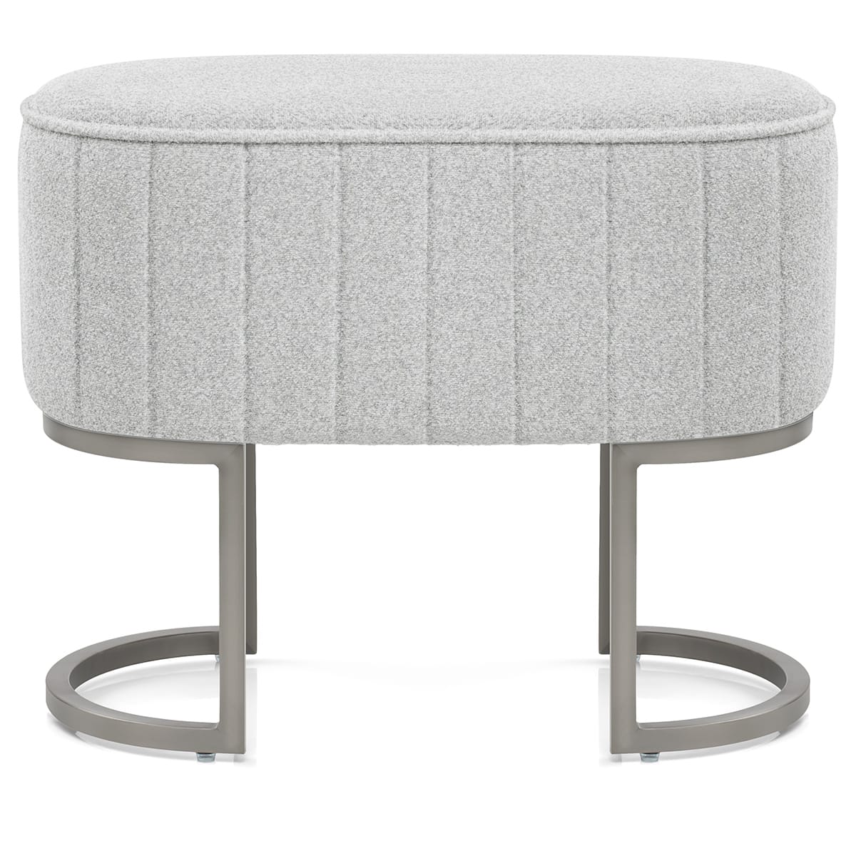 Duet Brushed Graphite Stool Light Grey Fabric