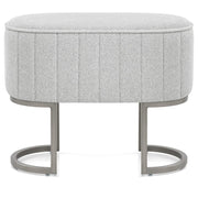 Duet Brushed Graphite Stool Light Grey Fabric