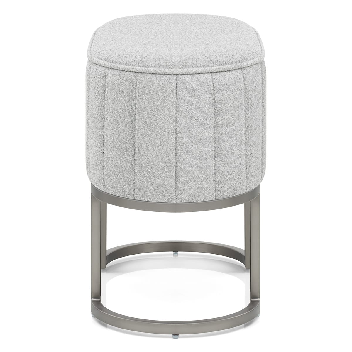 Duet Brushed Graphite Stool Light Grey Fabric