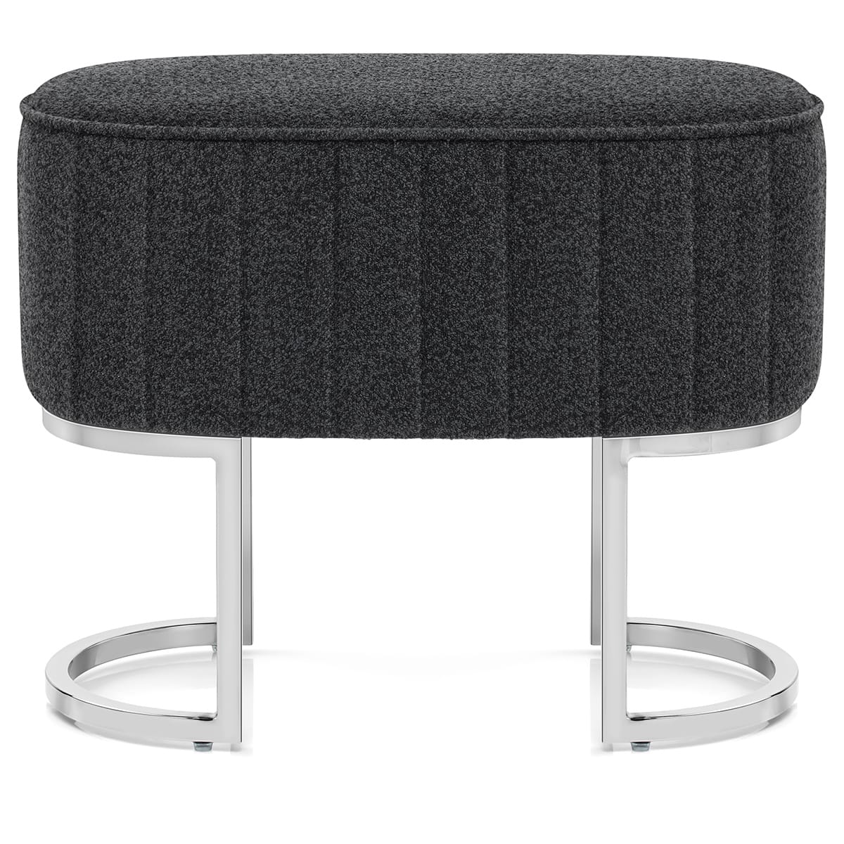 Duet Chrome Stool Charcoal Fabric