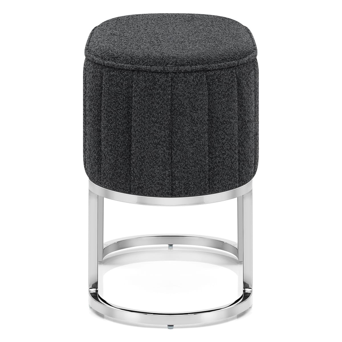 Duet Chrome Stool Charcoal Fabric