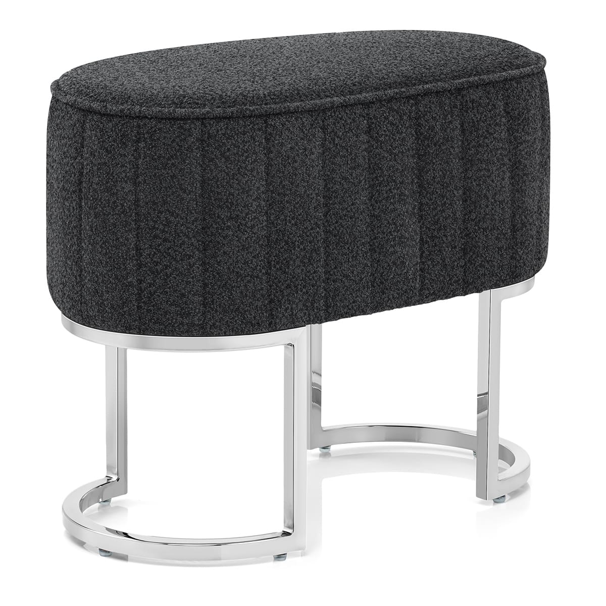 Duet Chrome Stool Charcoal Fabric