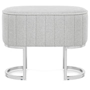 Duet Chrome Stool Light Grey Fabric