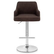 Dylan Stool Cream Leather & Brown Fabric