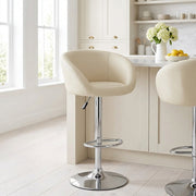 Cream Faux Leather Eclipse Bar Stool