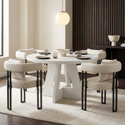 Eden 120cm Round Table White & 4 Gigi Chairs Dining Set