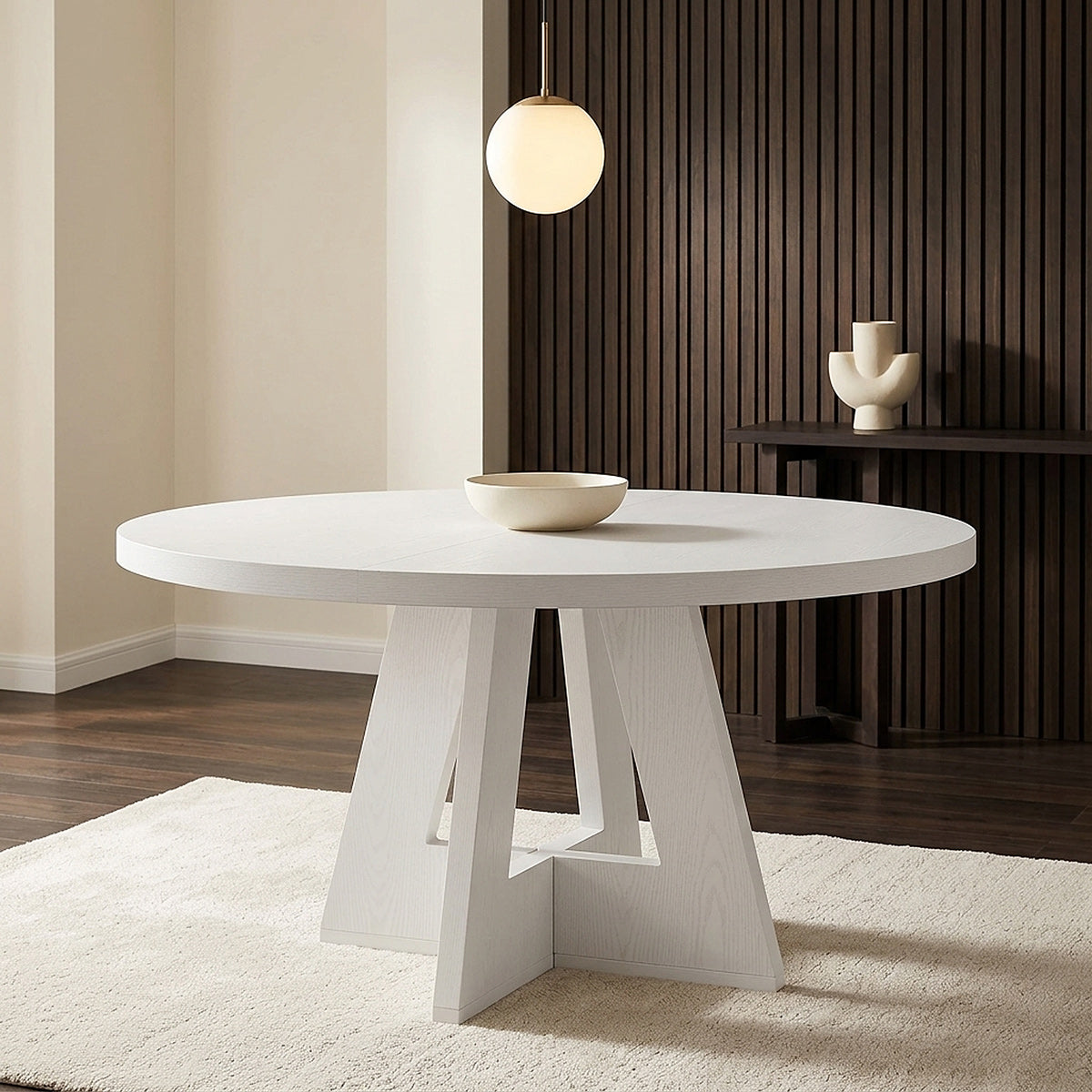 Eden 120cm Round Table White & 4 Gigi Chairs Dining Set