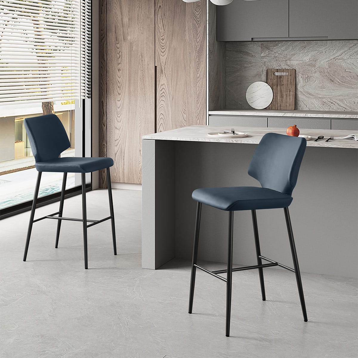 Elan Bar Stool Navy Blue