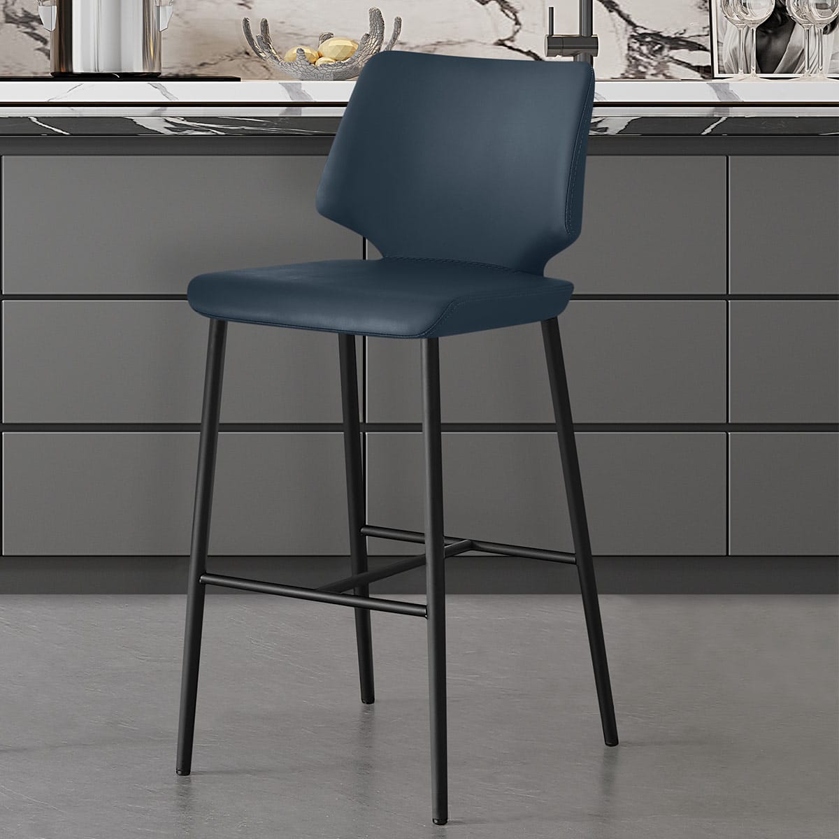 Elan Bar Stool Navy Blue