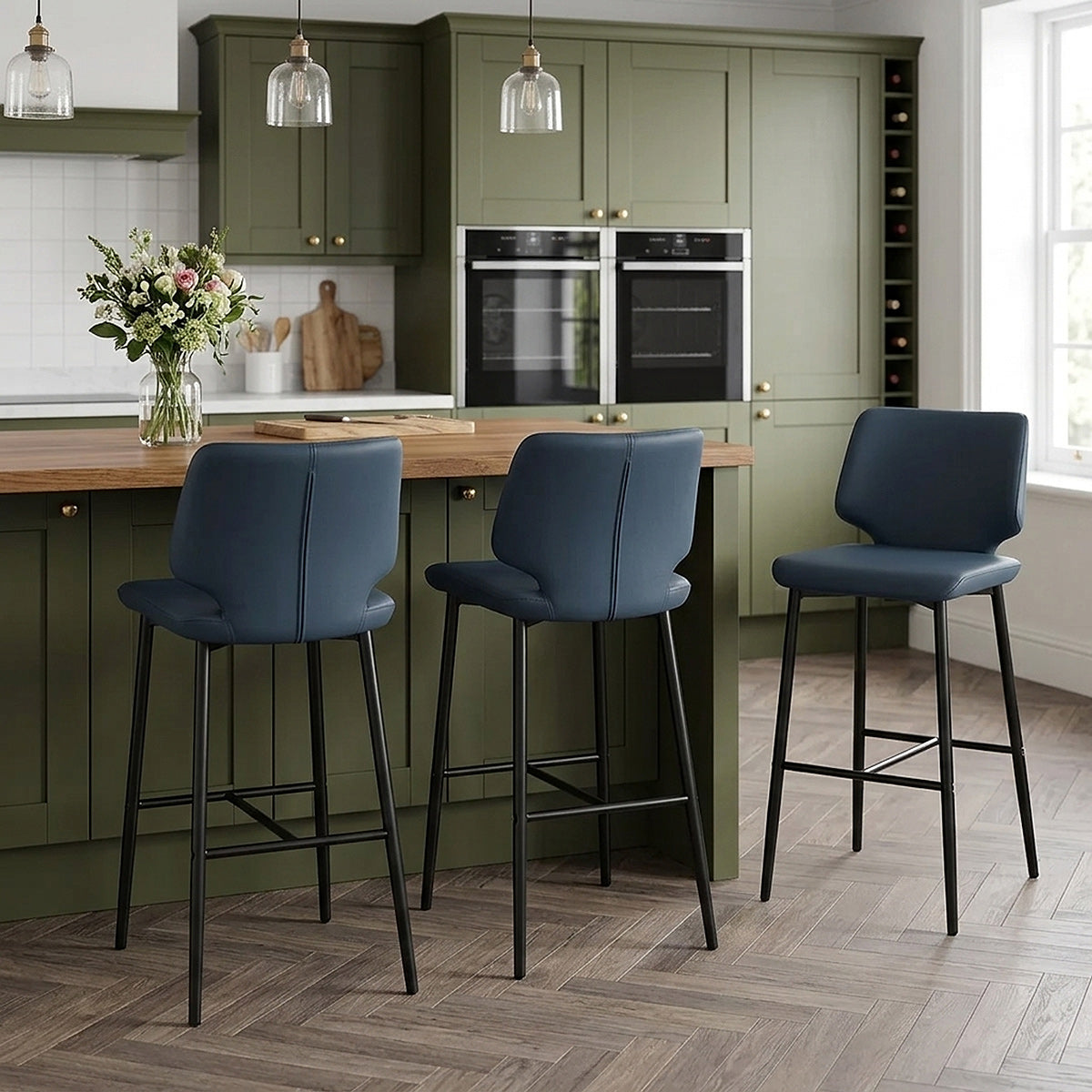Elan Bar Stool Navy Blue