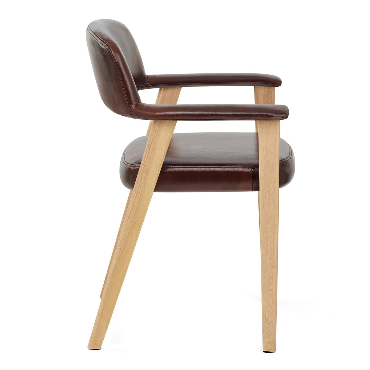 Elba Oak Real Leather Chair Antique Brown