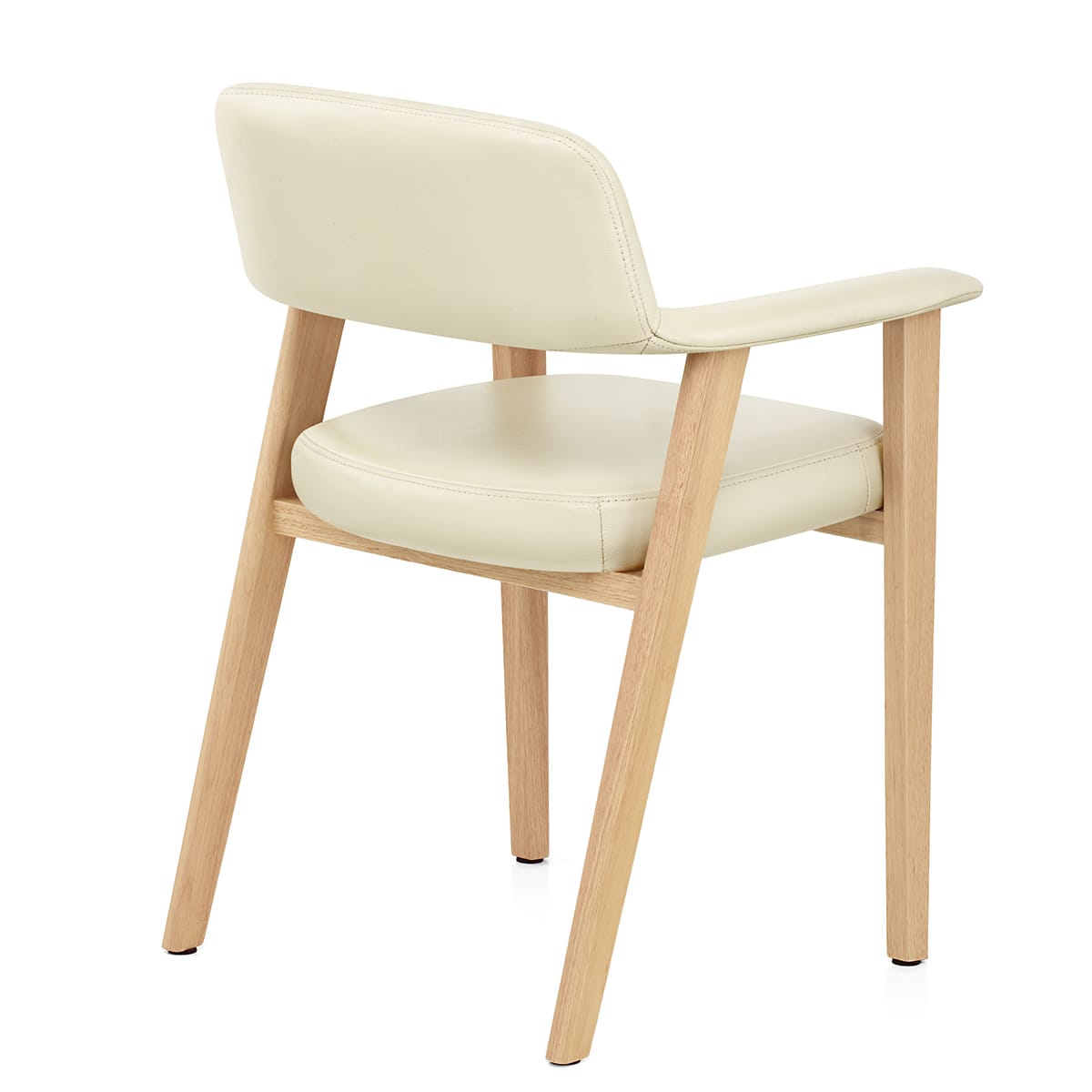 Elba Oak Real Leather Chair Cream