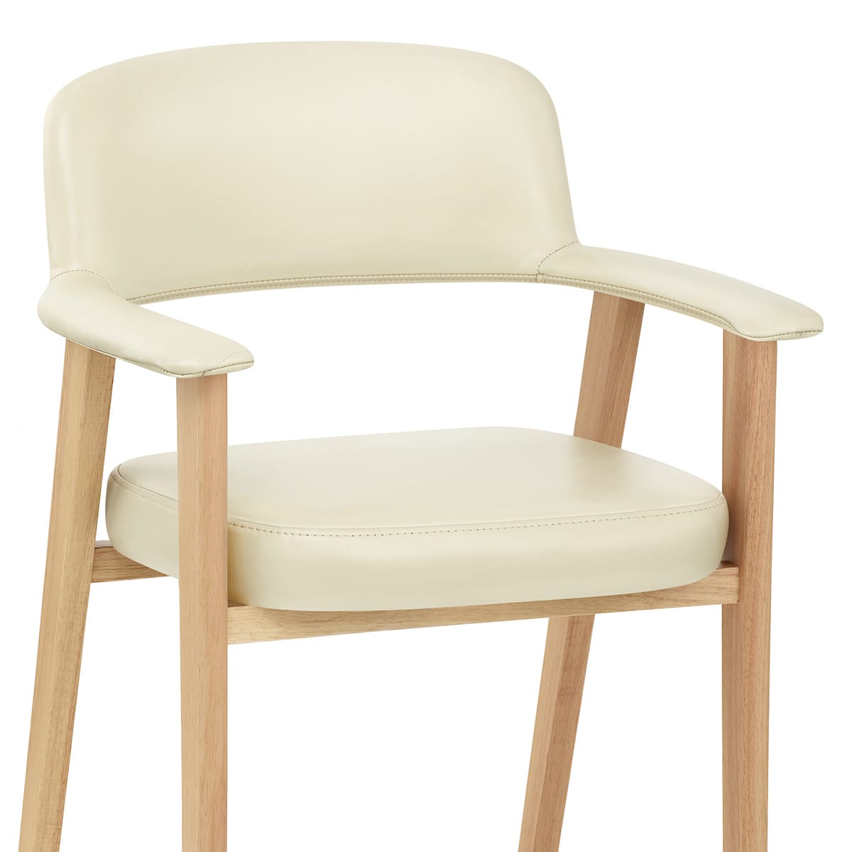 Elba Oak Real Leather Chair Cream