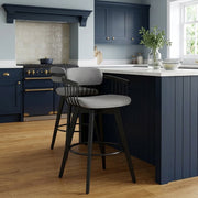 Electra Bar Stool Grey Fabric