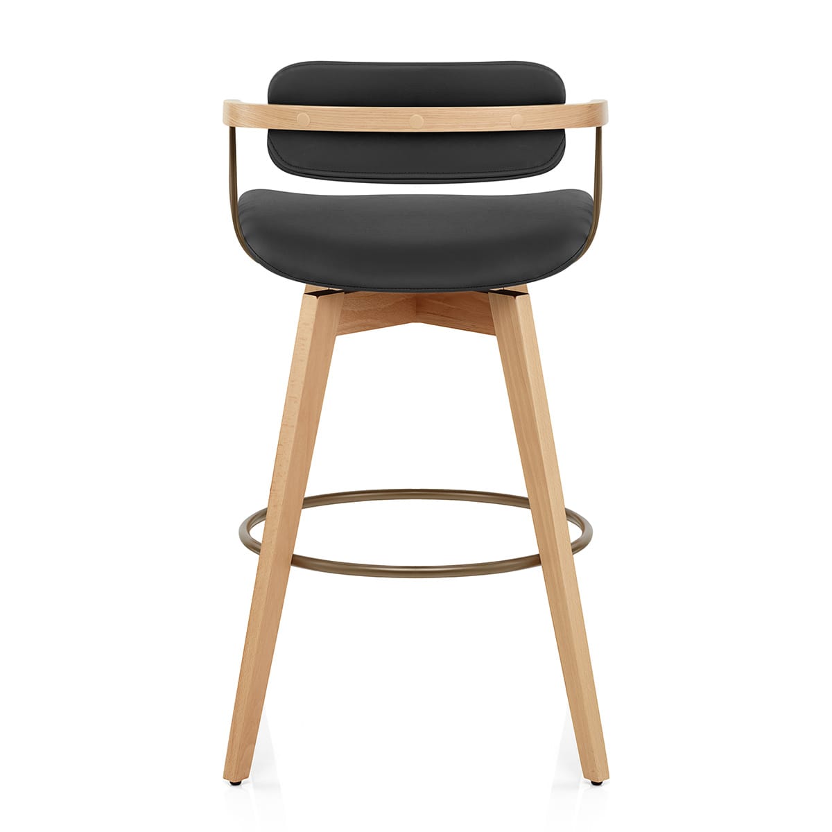 Electra Stool Electra Oak Real Leather Stool Black – Atlantic Shopping