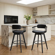 Electra Real Leather Stool Black