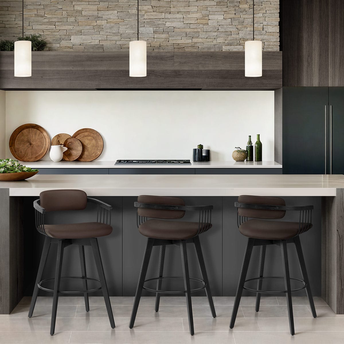 Electra Real Leather Stool Brown