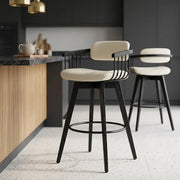 Electra Real Leather Stool Cream