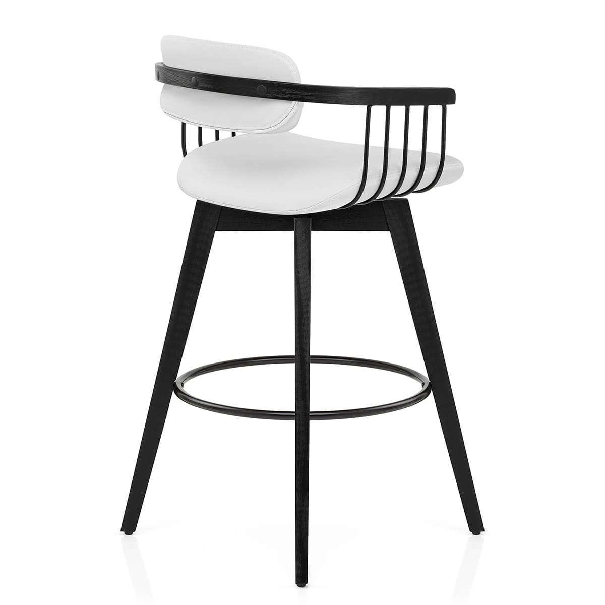 Electra Real Leather Stool White