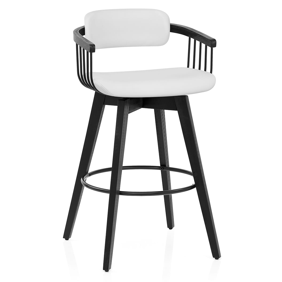 Electra Real Leather Stool White