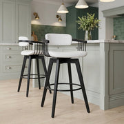 Electra Real Leather Stool White