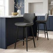 Elle Bar Stool Charcoal Fabric