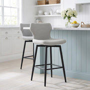 Elle Bar Stool Light Grey Fabric