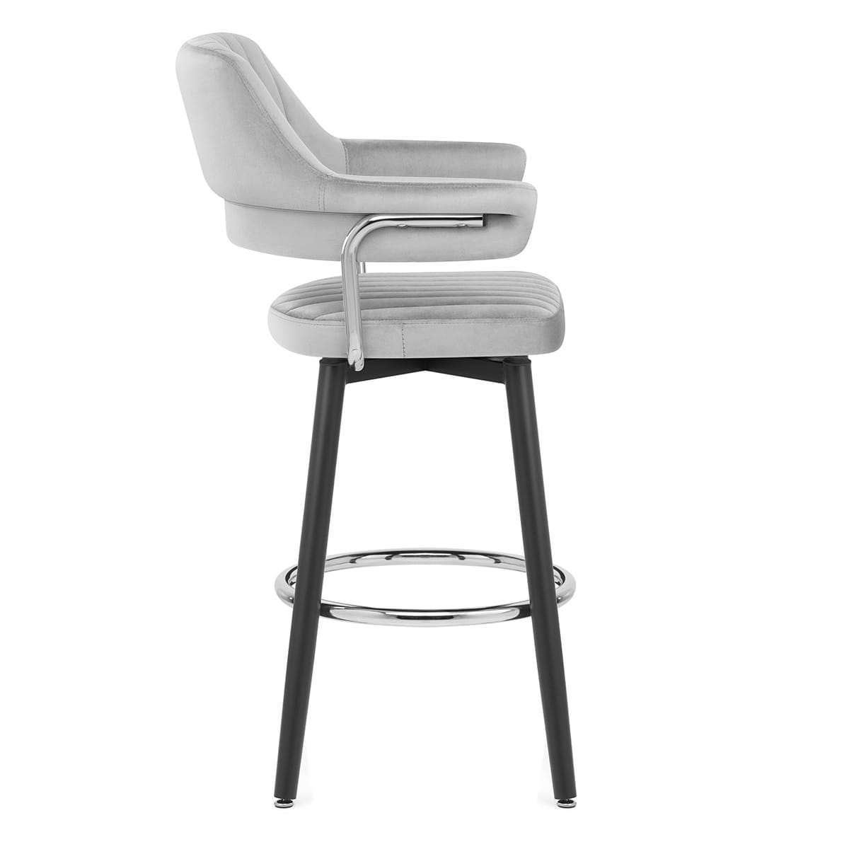 Emily Bar Stool Grey Velvet