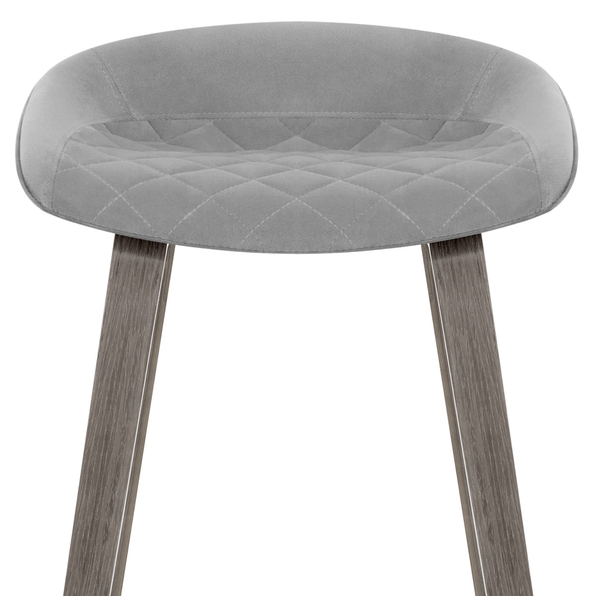 Epic Wooden Stool Grey Velvet