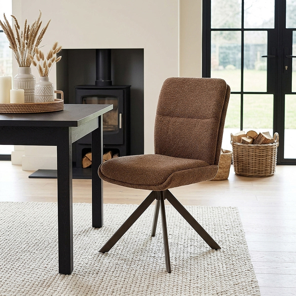 Epsom Dining Chair Brown Fabric