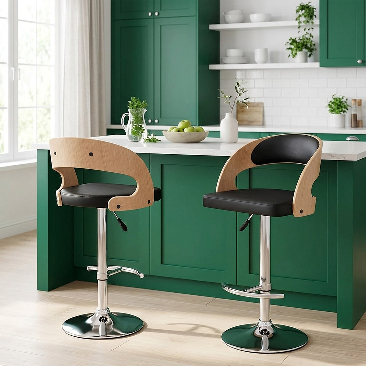 Eve Oak Bar Stool Black