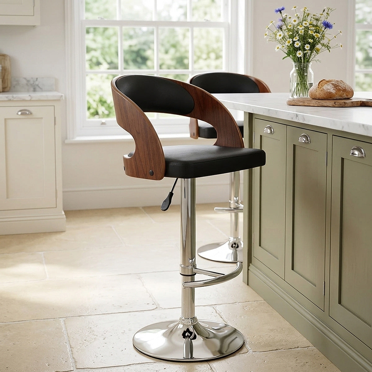 Eve Wooden Bar Stool Black