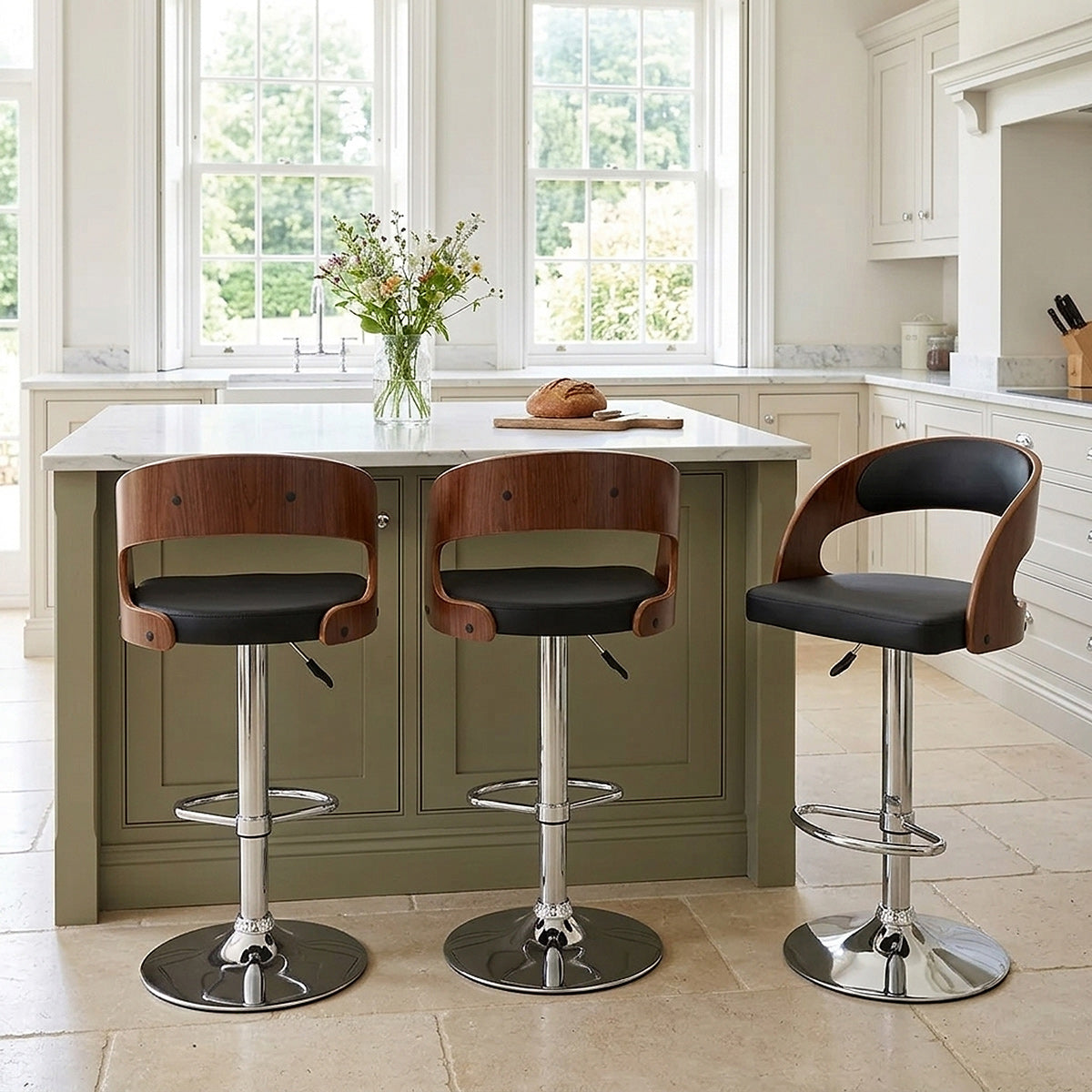 Eve Wooden Bar Stool Black
