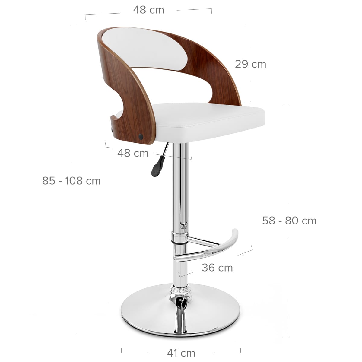 Eve Wooden Bar Stool White