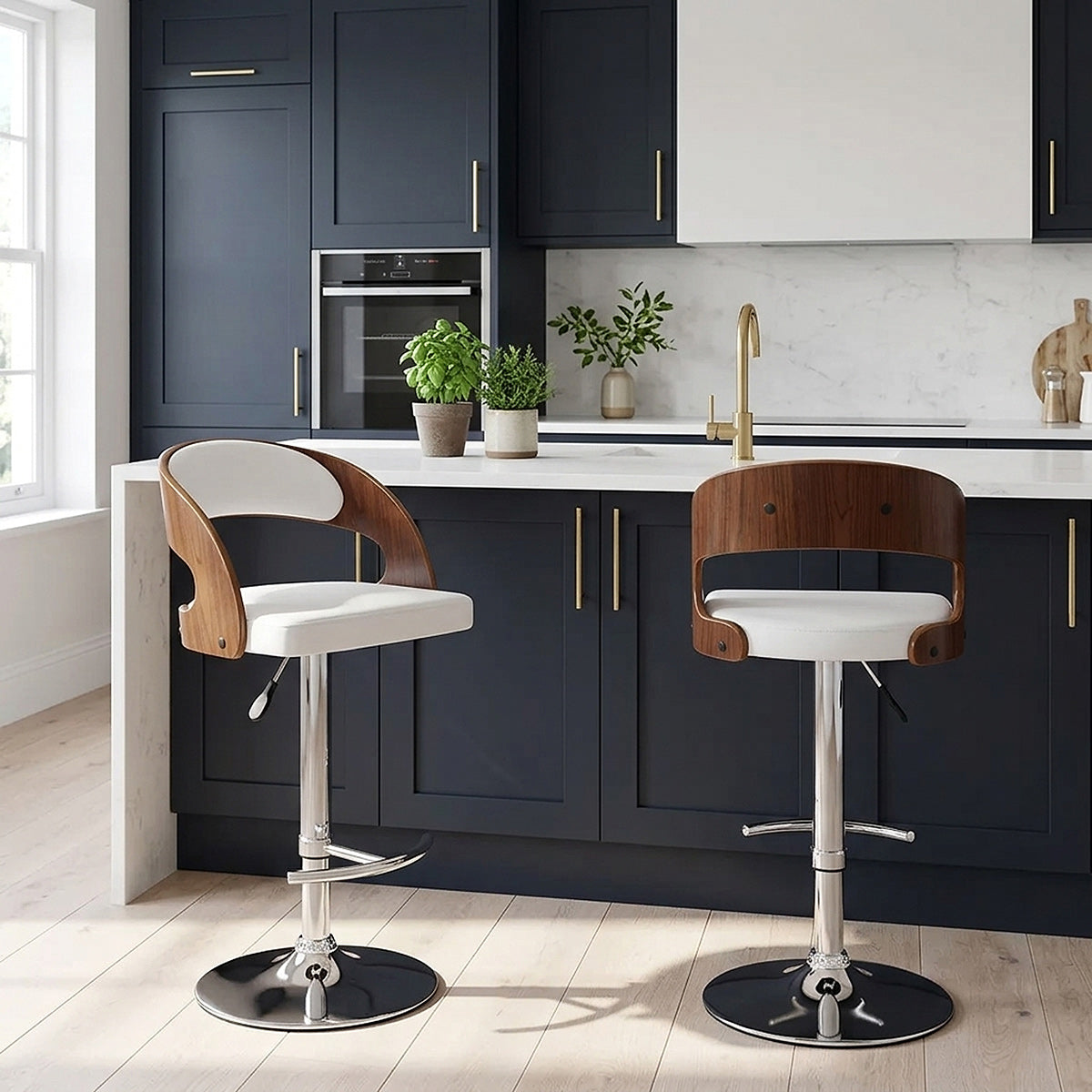 Eve Wooden Bar Stool White